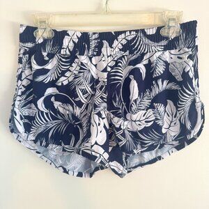 Hurley Navy Blue & White Floral Athletic Shorts, Size S - Like New!